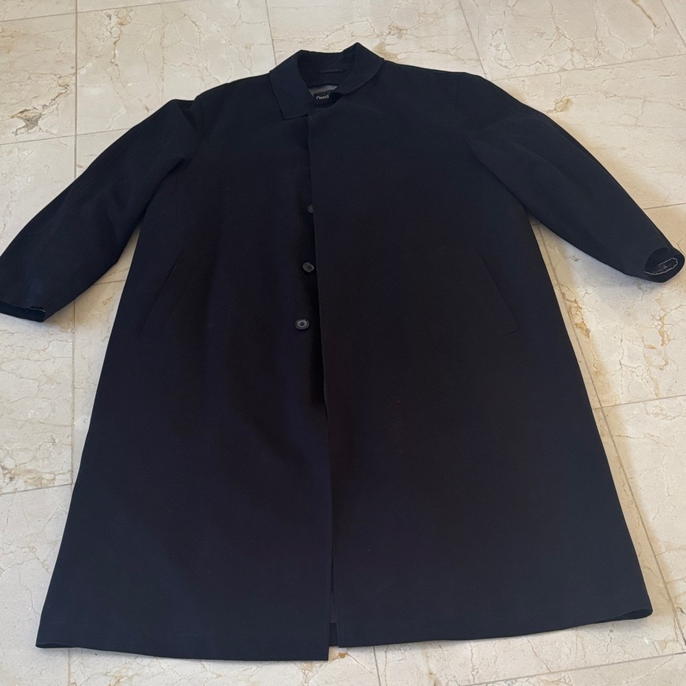 Vintage SANYO Men’s Black Lined Winter Coat Overcoat Dress Coat